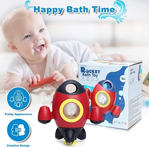 צעצועי אמבטיה מצביעים | צעצועי אמבטיה לפעוטות בני 1-3 | מי ריסוס חלל עם צעצועי אמבטיה מקלחת מזרקה מסתובבת | צעצועי אמבט מקלחת לתינוקות